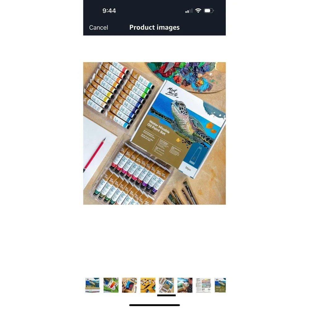 Monte Marde premium H2O Water Mixable Oil Paint Set, 36 Piece 18ml Tubes‎